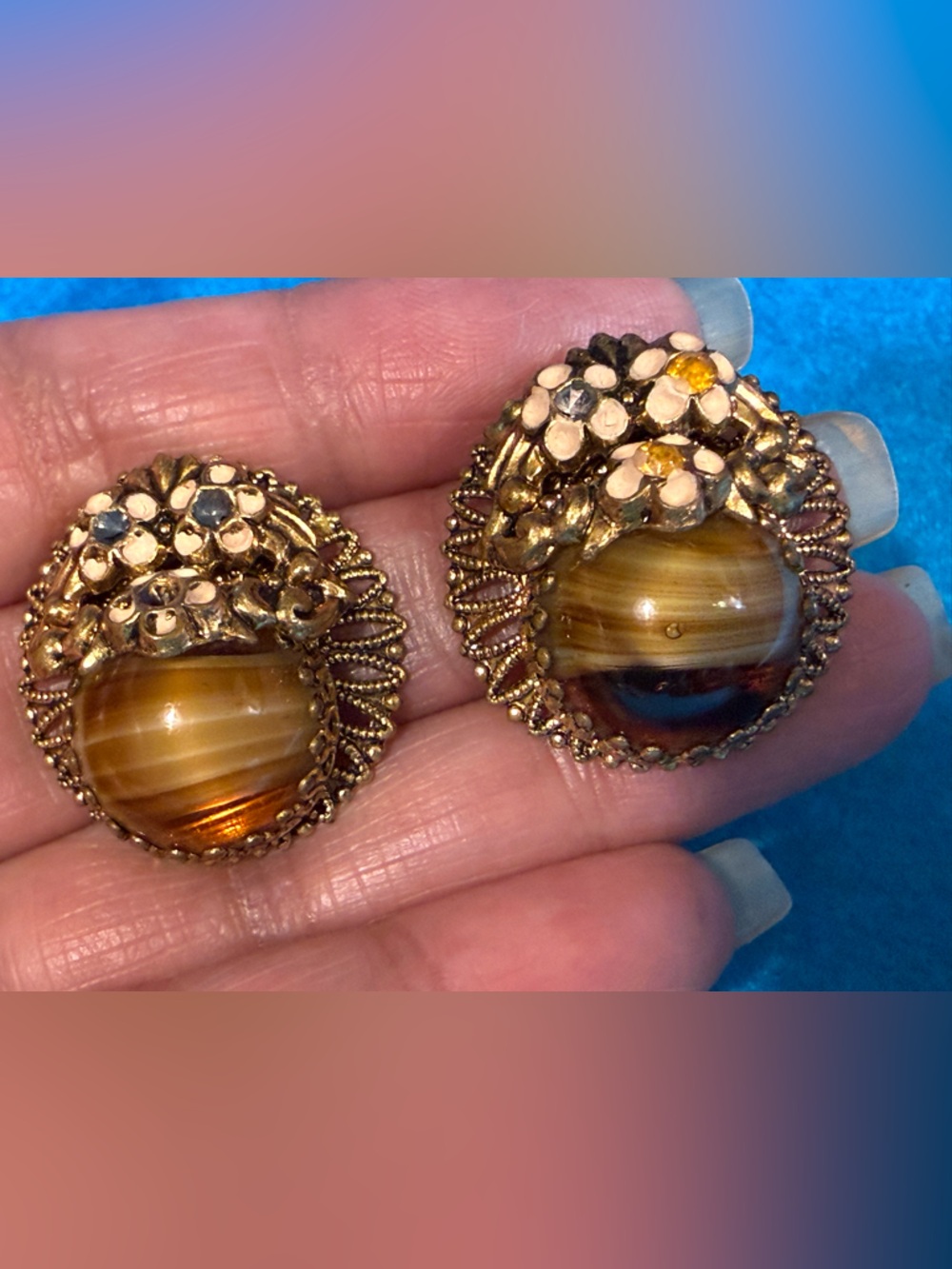 Vintage West Germany Earrings Floral